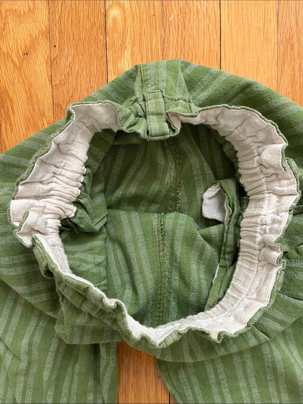 Ace & Jig Hughes Pants in Palm Green Stripe Size XS Pull on 100% Cotton Pant - Picture 11 of 13